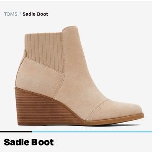 Tom’s Sadie bootie wedge ortholite 8.5 new